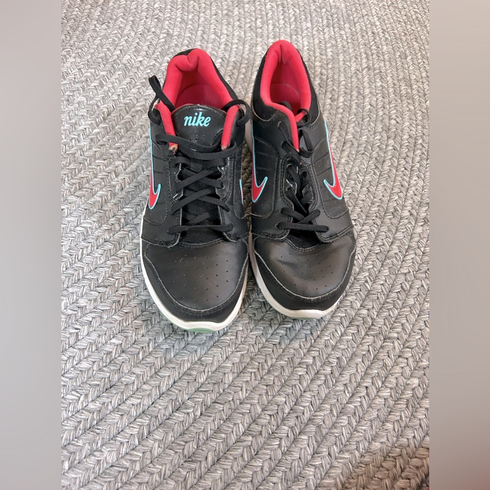 Women’s Nike, Stedy LXSI running sneakers. Size 9 black with bright colors.